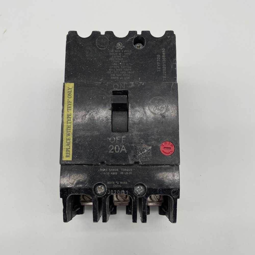 GE TEYF320 Molded Case Circuit Breaker 20A 3-Pole 480V